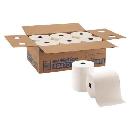 Rollo de Toallas de Papel de 8 in enMotion, Blanco, 700 Pies Por Rollo